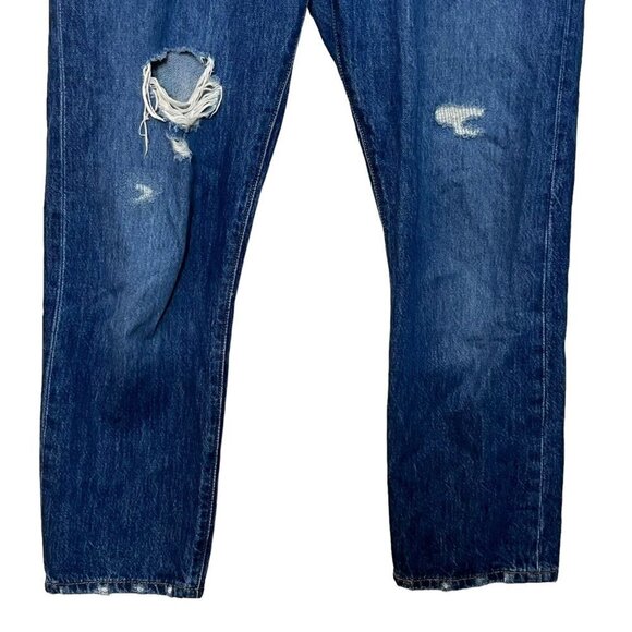 Levi’s 501 Crop Jeans Market Grammar Women’s Size 30 Distressed Straight Leg - Picture 4 of 15